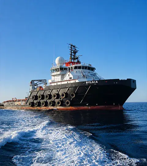 Built on expreience section image showing vessels opearing in sea